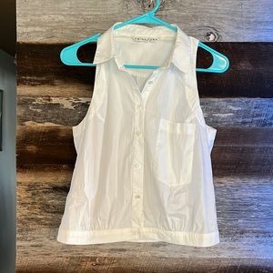White button down tank top